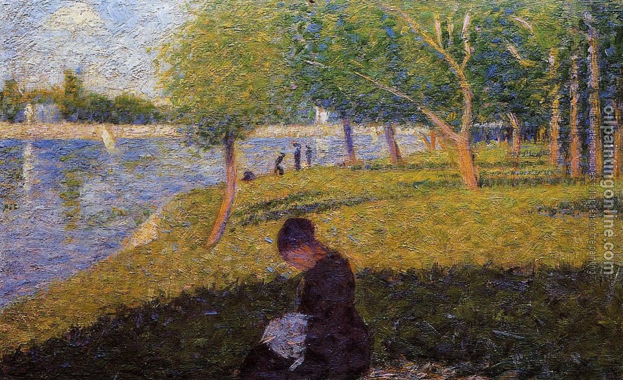 Seurat, Georges - La Grande Jatte, Woman Sewint